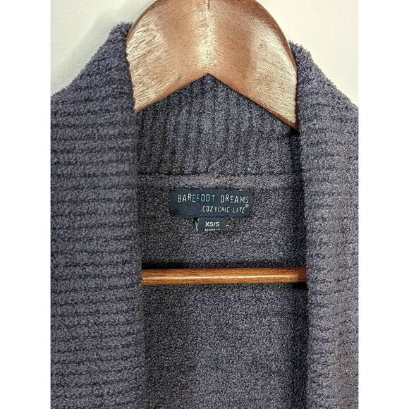 Barefoot Dreams Cozychic Lite Blue/Grey Shrug Cardigan - Size XS/S - Picture 4 of 6